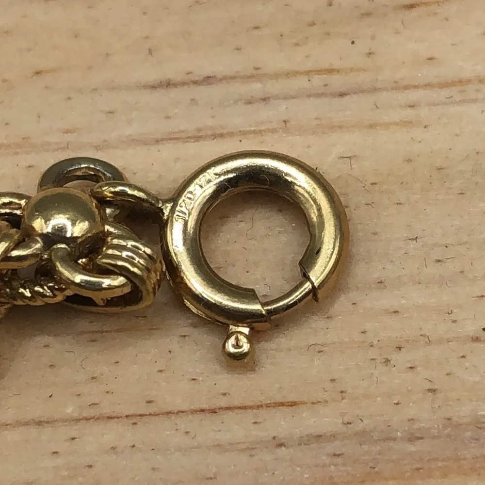 Vintage 12k Gold Filled GF Victorian Lady Cameo Chain Bracelet Makers Mark